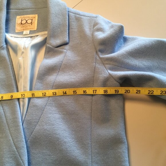 Women's Lightweight Pea Coat Car Coat sz M - Baby Blue - Picture 8 of 11